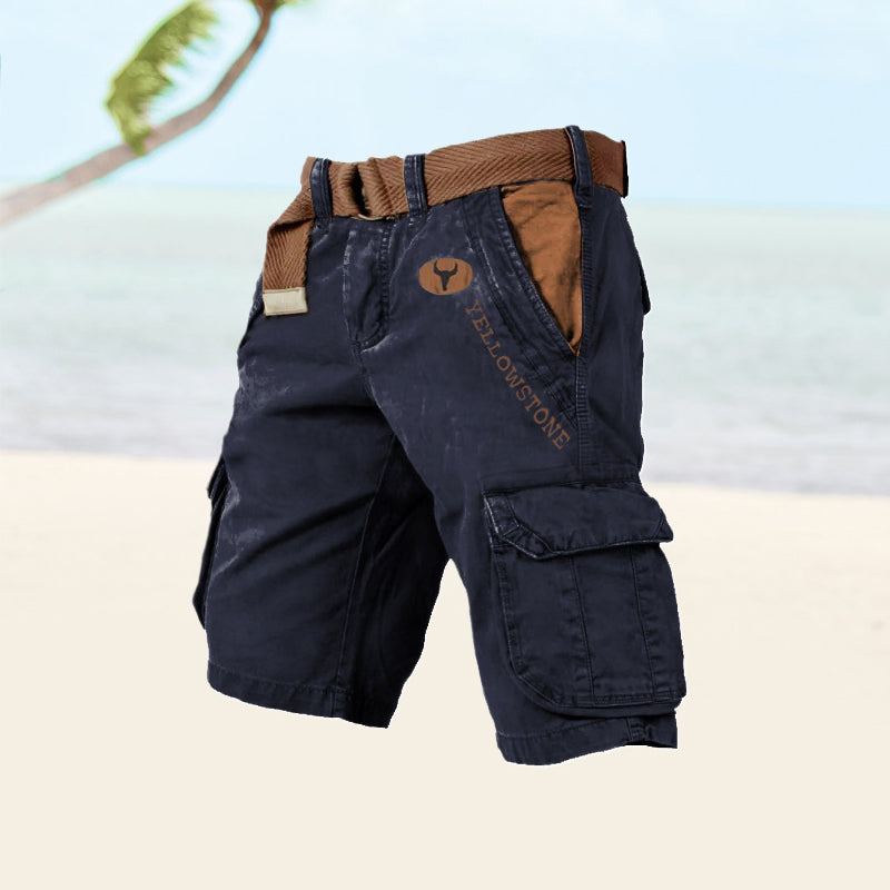 Men's Multi-Pocket Cotton Cargo Shorts