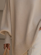 Women's Oversized Wool Blend Crew-Neck Pullover Sweater