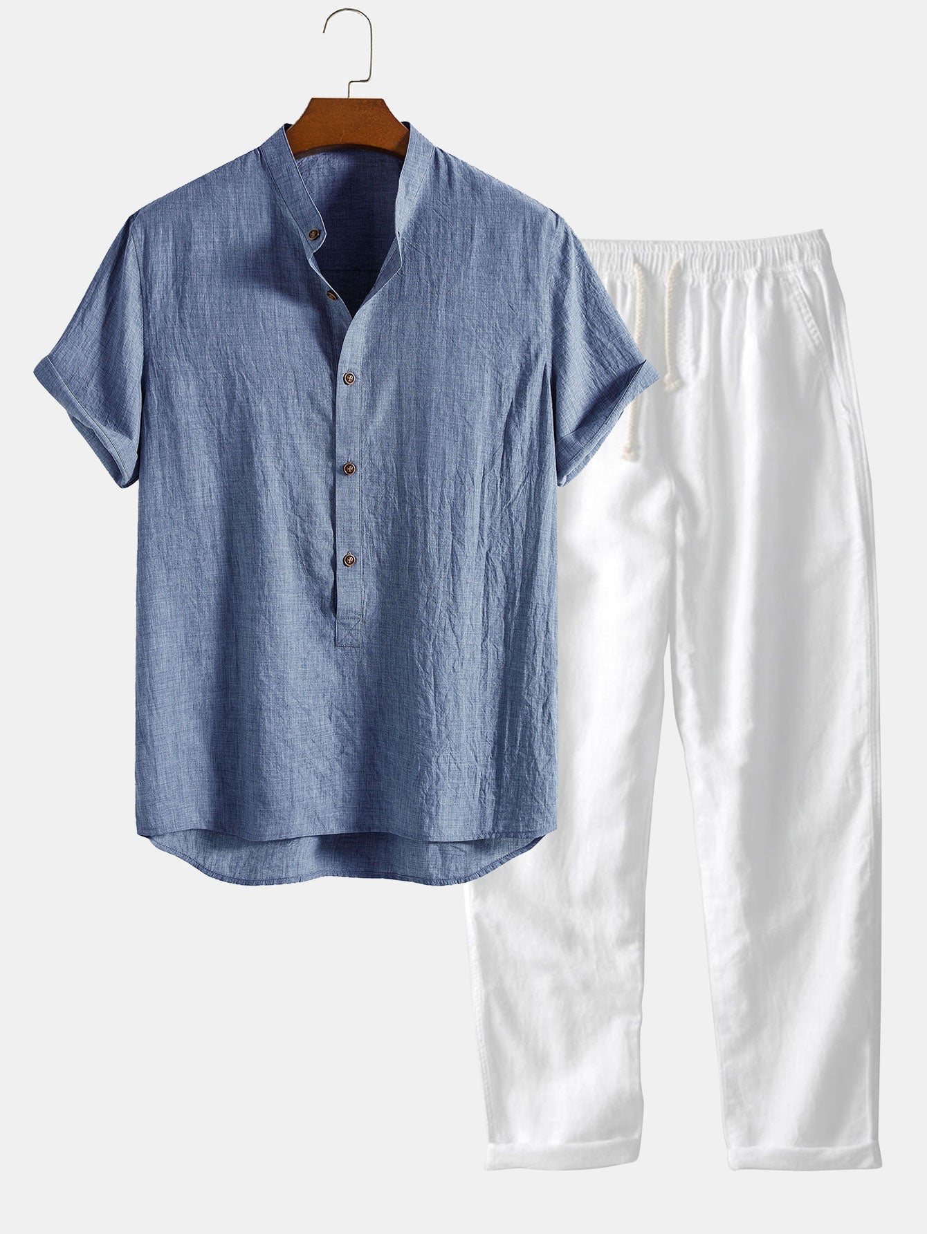 Cotton-Linen Shirt and Pants Set