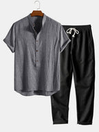 Cotton-Linen Shirt and Pants Set