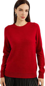 Women's luxe cashmere crew neck sweater