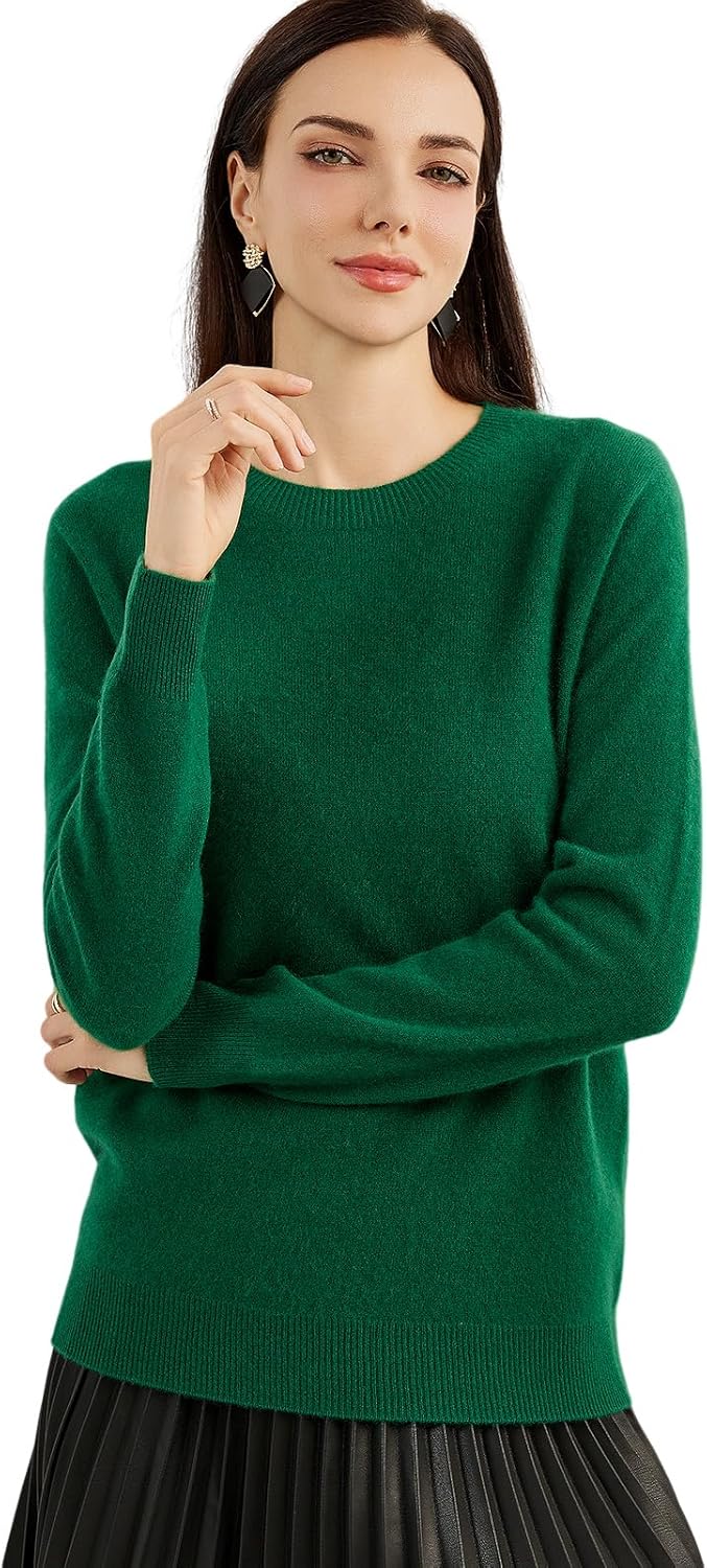 Women's luxe cashmere crew neck sweater