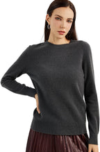 Women's luxe cashmere crew neck sweater