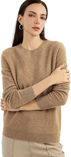 Women's luxe cashmere crew neck sweater