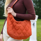 Women's chic quilted puffer shoulder bag