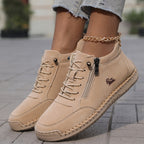 Women's arch support lace up ankle sneakers with wide toe box