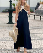Cross-Strap Halter Maxi Dress