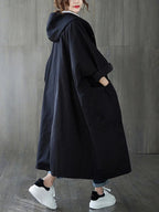 Women's long hooded trench coat