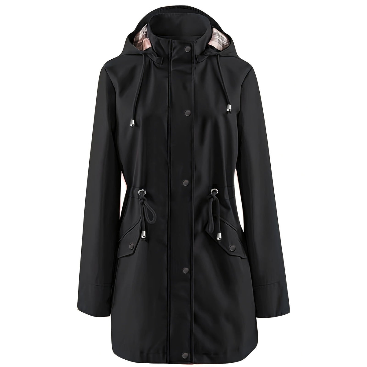Women's waterproof hooded trench coat