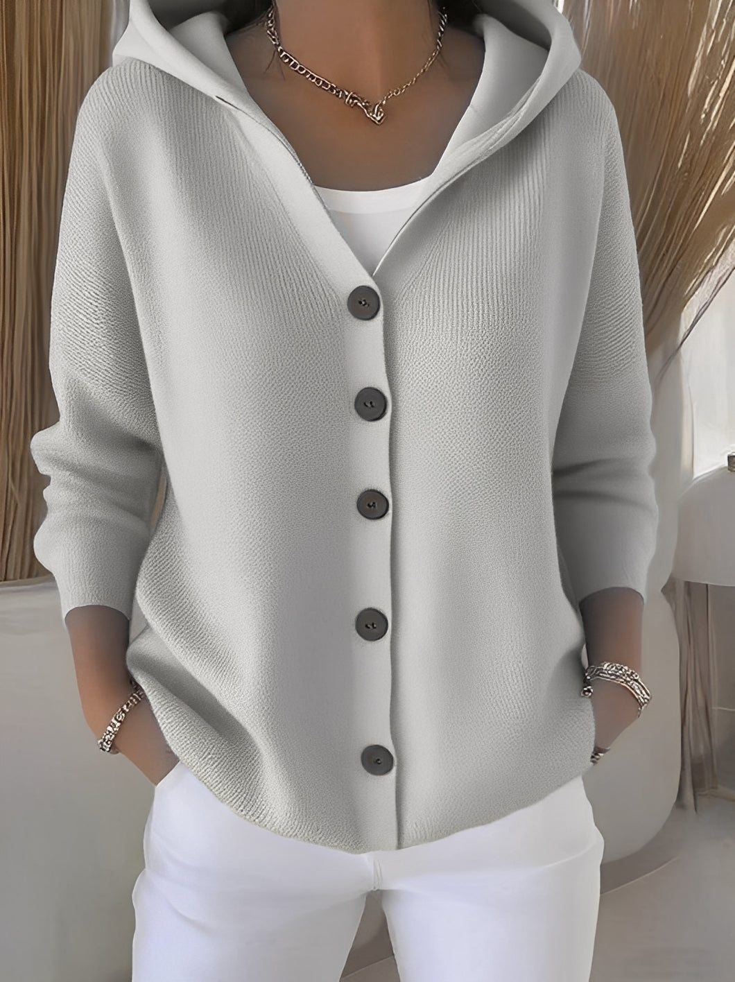 Extreme Soft Knit button Hoodie