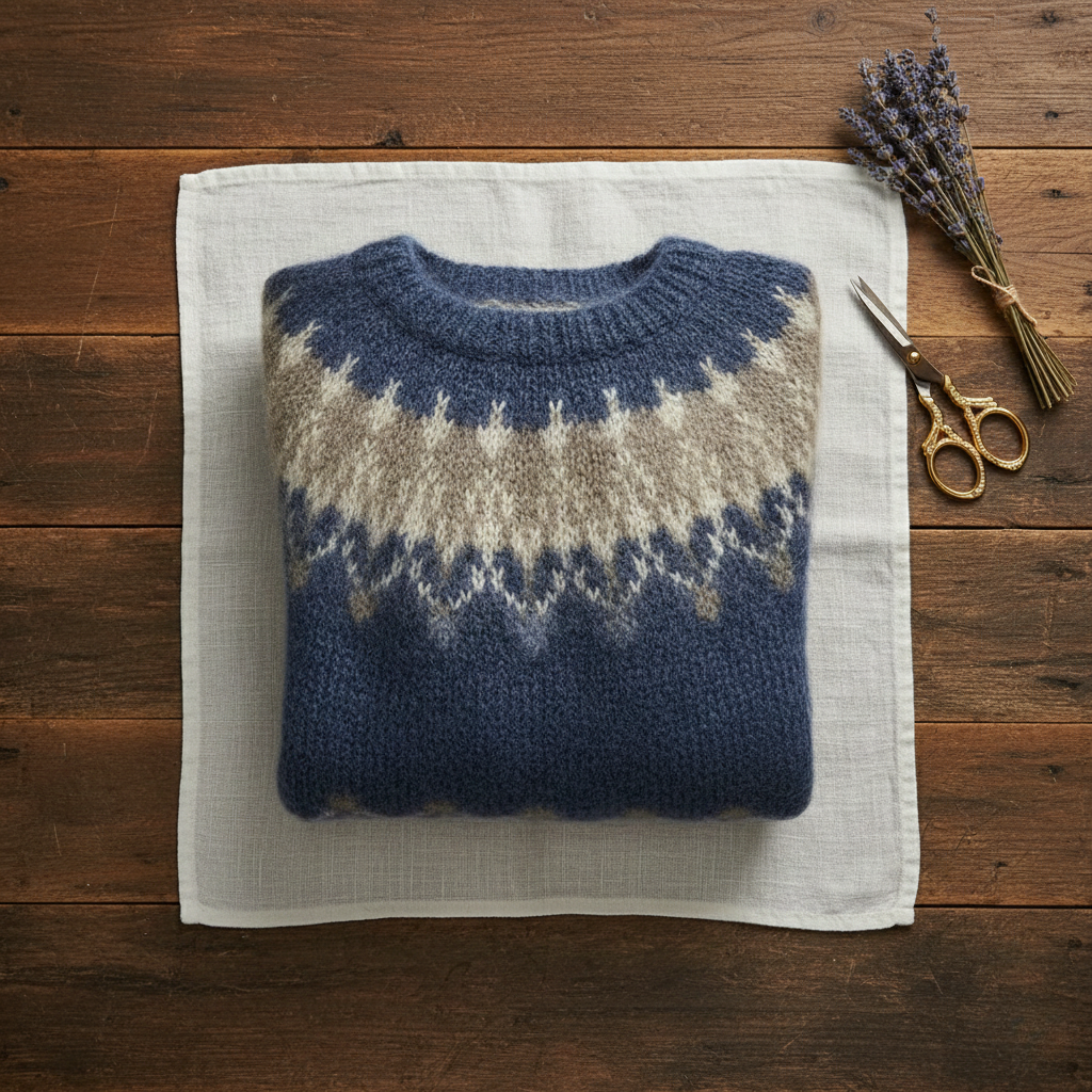 Nordic pattern knit sweater