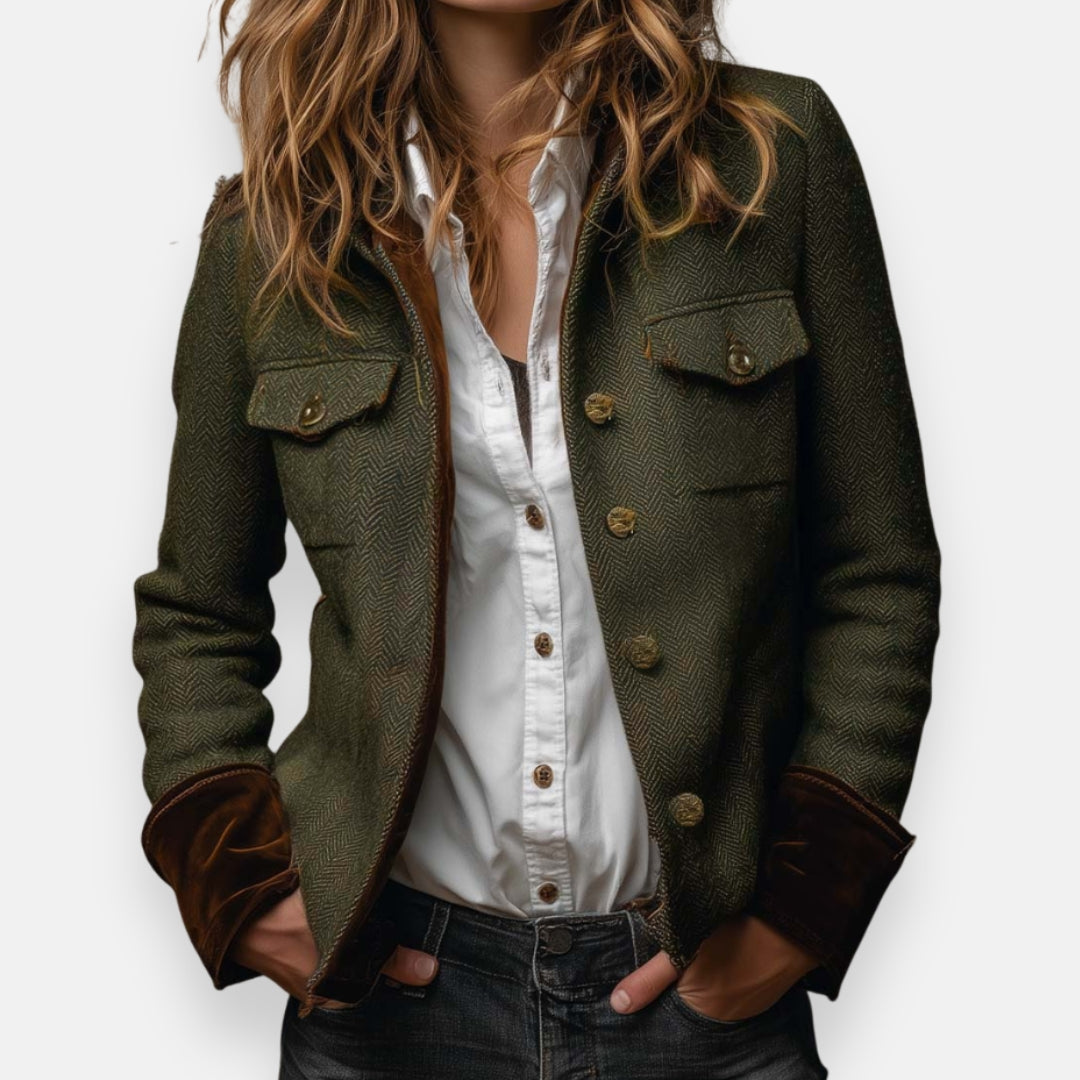 Herringbone tweed tailored jacket