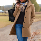 Classic Long Coat with Button Placket