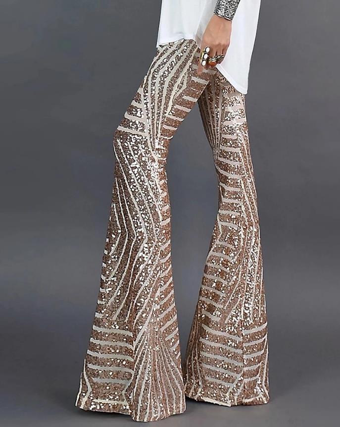 Sequin Flare Pants
