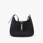 Vegan leather baguette shoulder bag in black