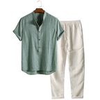 Cotton-Linen Shirt and Pants Set