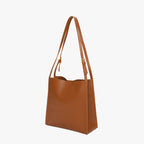 Vegan leather shoulder tote bag