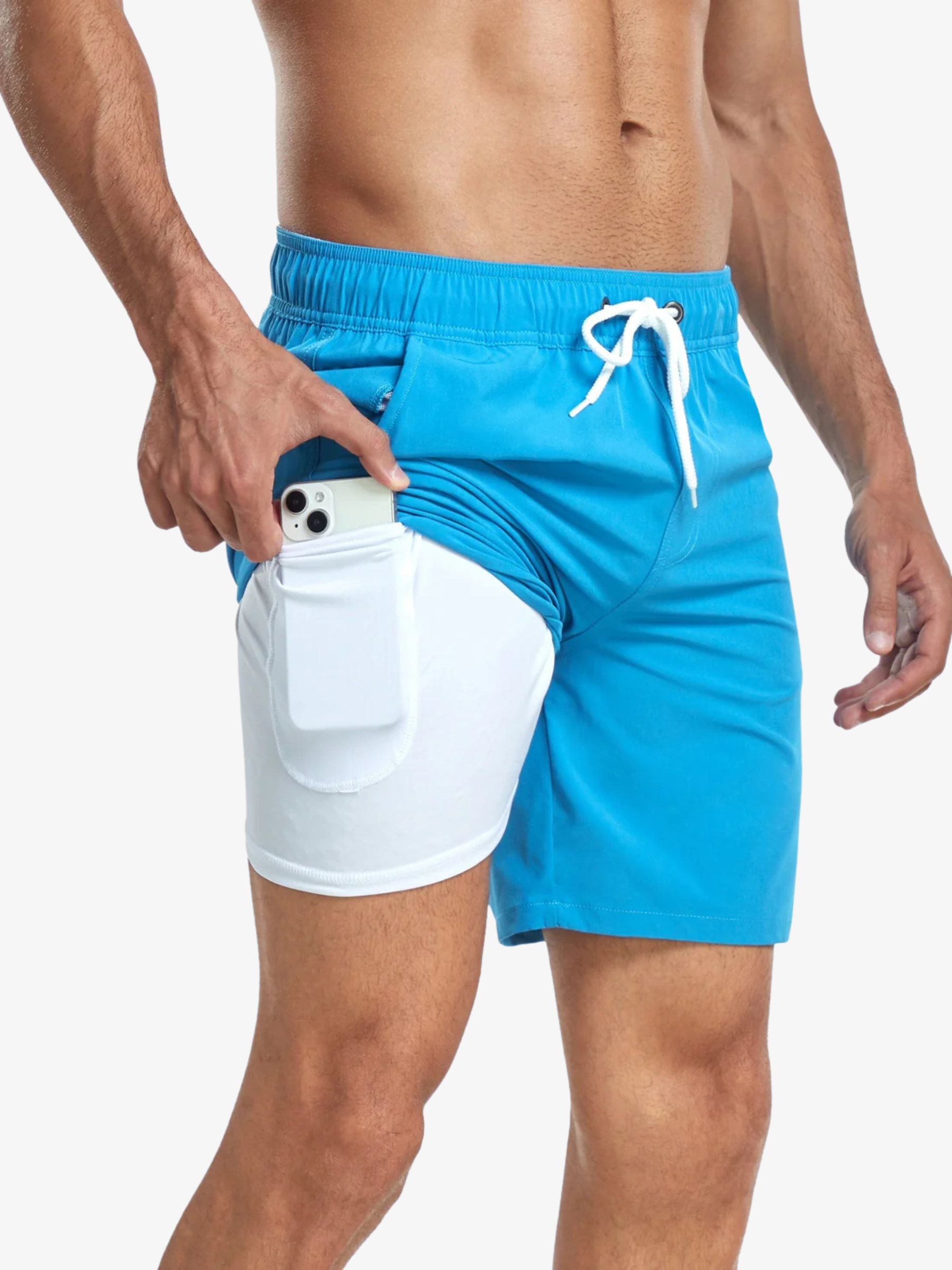 Men's Athletic Swim Shorts Quick Dry Built-In Liner