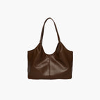 Women's chic vegan leather hobo tote bag in chocolate