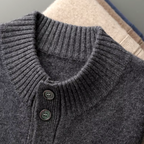 Cashmere cardigan sweater with ribbed cuffs