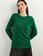 Women's luxe cashmere crew neck sweater