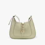 Vegan leather baguette shoulder bag in olive