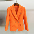 Tailored double breasted gold button blazer