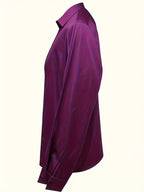 Draped neck long sleeve blouse