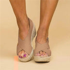 Crossover Wedge Espadrilles Sandals