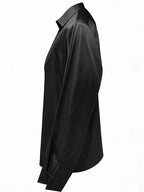 Draped neck long sleeve blouse