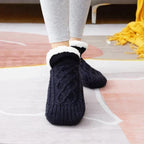 Women's Thermal Knit House Socks with Fluffy Cuff