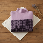 Zigzag pattern knit turtleneck sweater
