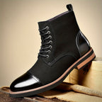 Oxford leather lace-up boots