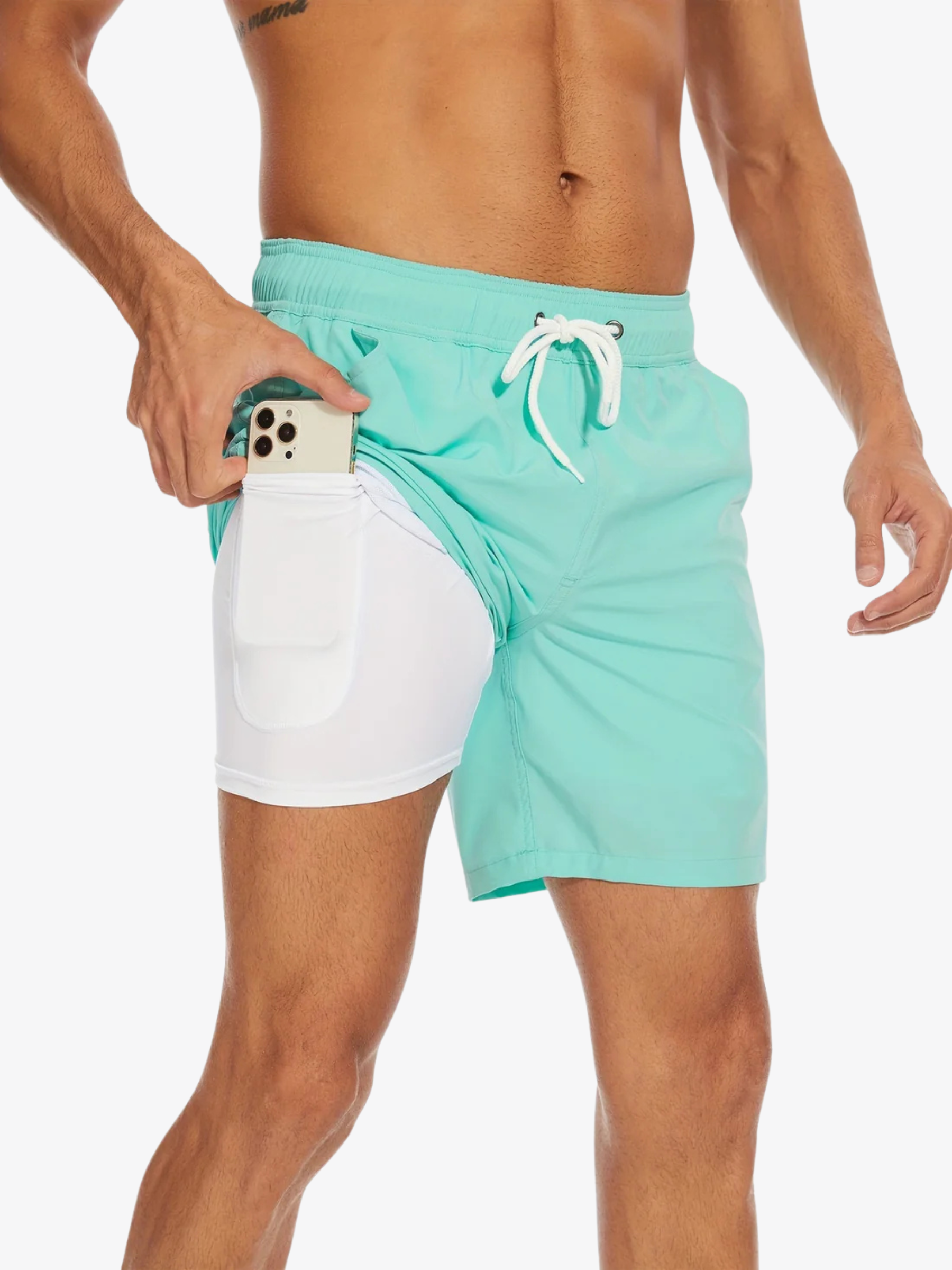 Men's Athletic Swim Shorts Quick Dry Built-In Liner