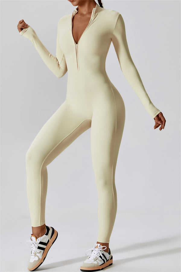 Seamless Half-Zip Jumpsuit