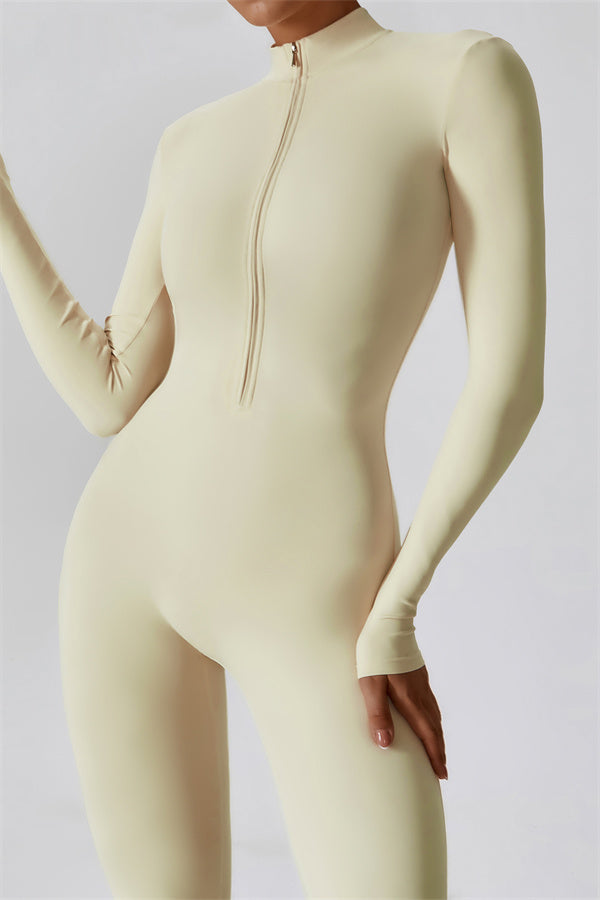 Seamless Half-Zip Jumpsuit