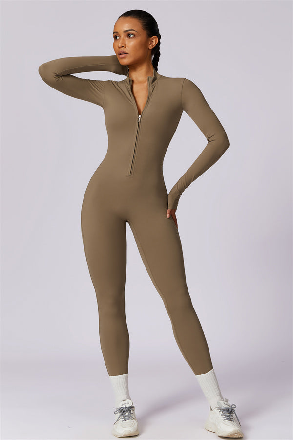Seamless Half-Zip Jumpsuit