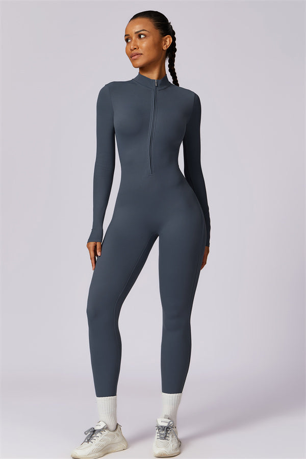 Seamless Half-Zip Jumpsuit