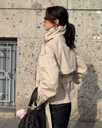 Cropped boxy trench coat