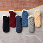 Women's Thermal Knit House Socks with Fluffy Cuff