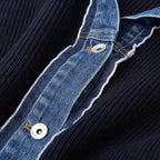 Women's Knit Cardigan Denim Trim
