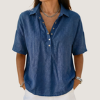Women's Collared Button-Front Blouse