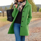 Classic Long Coat with Button Placket