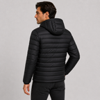 Quilted hooded full-zip jacket