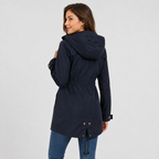 Lightweight hooded cotton blend windbreaker jacket