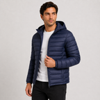 Quilted hooded full-zip jacket