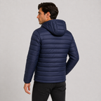 Quilted hooded full-zip jacket