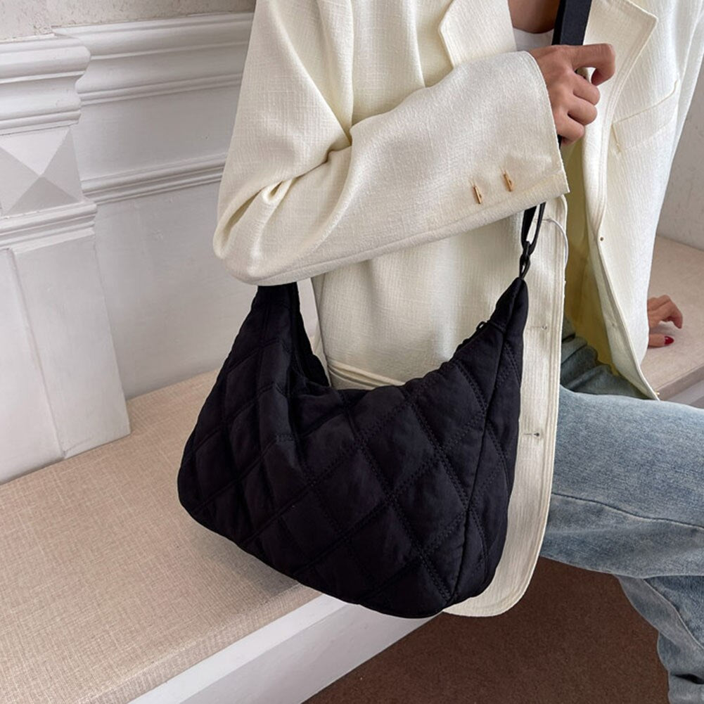 Women's chic quilted puffer shoulder bag