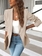 Lightweight tailored blazer in khaki