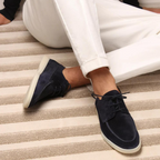 Suede Loafers Men Lace Up